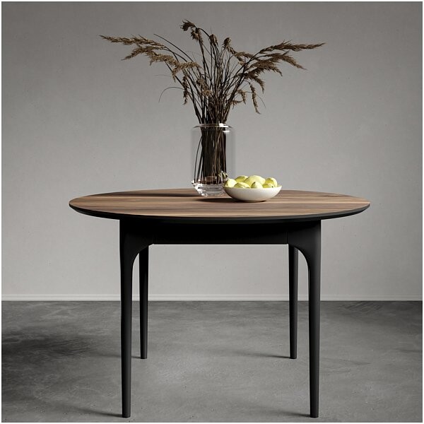 Стол обеденный круглый 130 см HPL коричневый, черный Климт - изображение 1