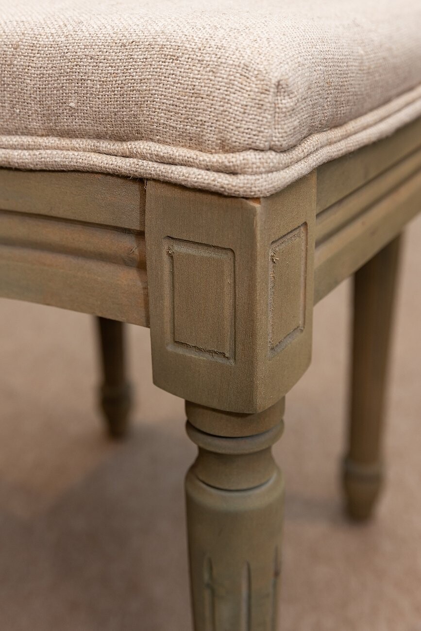 Кресло с деревянными подлокотниками кремовый лен Vintage French Round - изображение 6