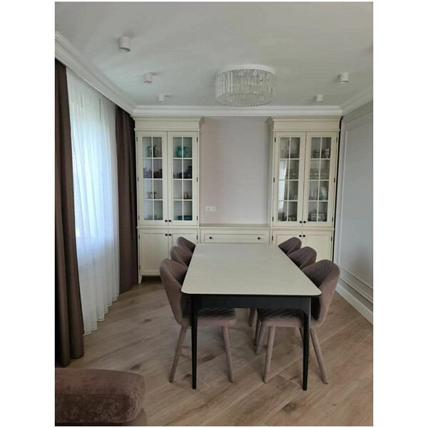 Стол обеденный прямоугольный 160х80 см  керамика белый, черный Климт - изображение 1