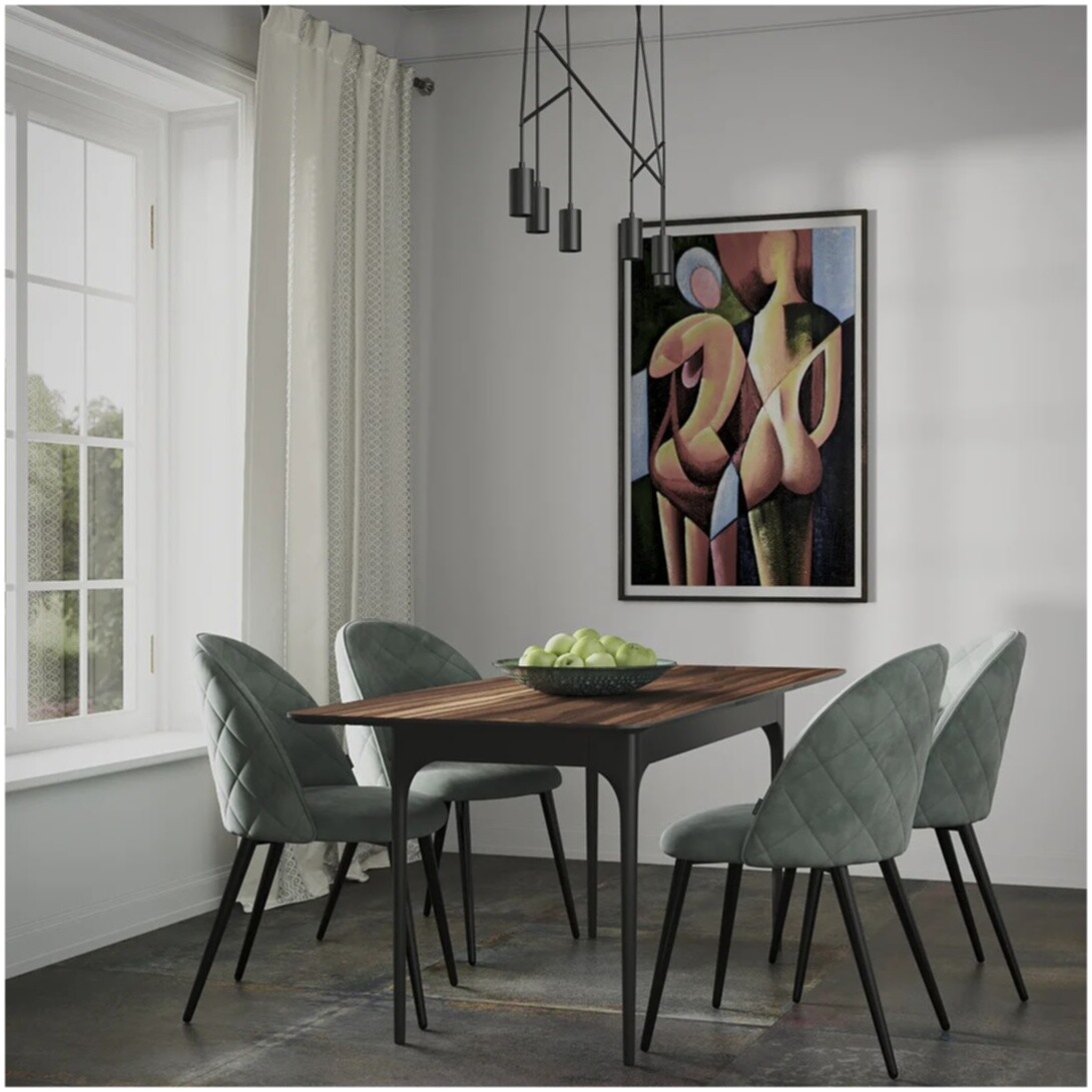 Стол обеденный прямоугольный 140х80 см  HPL clean touch коричневый, черный Климт - изображение 2