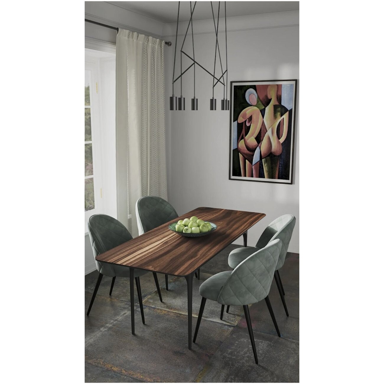 Стол обеденный прямоугольный 200х90 см керамика коричневый, черный Климт - изображение 2