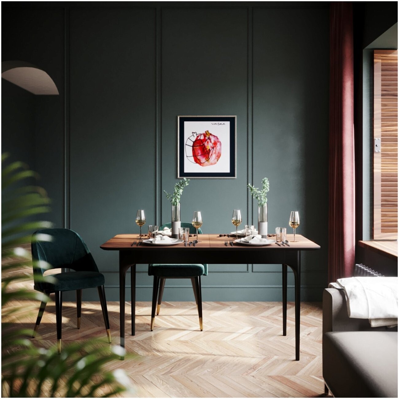 Стол-трансформер обеденный прямоугольный 180-220х90 см  керамика коричневый, черный Климт - изображение 4