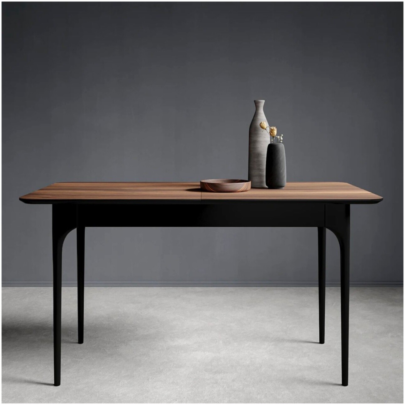 Стол-трансформер обеденный прямоугольный 200-240х90 см керамика коричневый, черный Климт - изображение 2