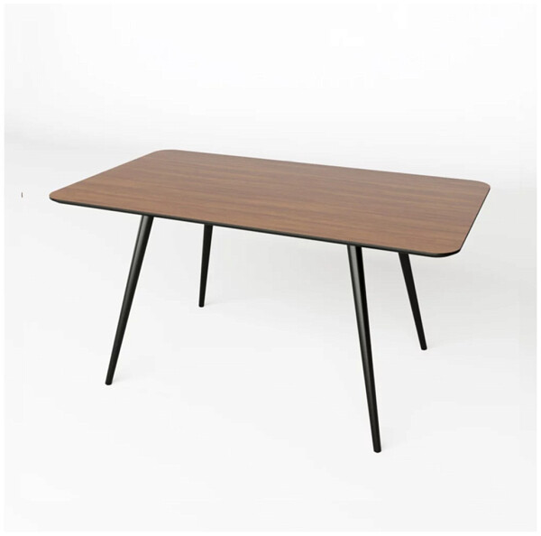 Стол обеденный прямоугольный 160х80 см шпон ореха коричневый, черный Смит - изображение 1