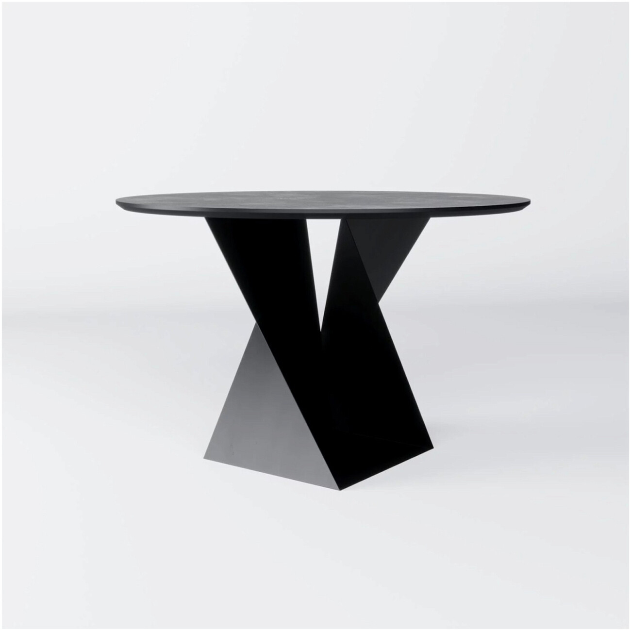 Стол обеденный круглый 140 см HPL clean touch черный мрамор Стелла - изображение 2