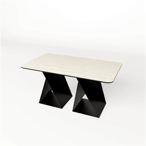 Стол-трансформер обеденный прямоугольный 180-210х90 см керамика белый мрамор, черный Стелла - изображение 1