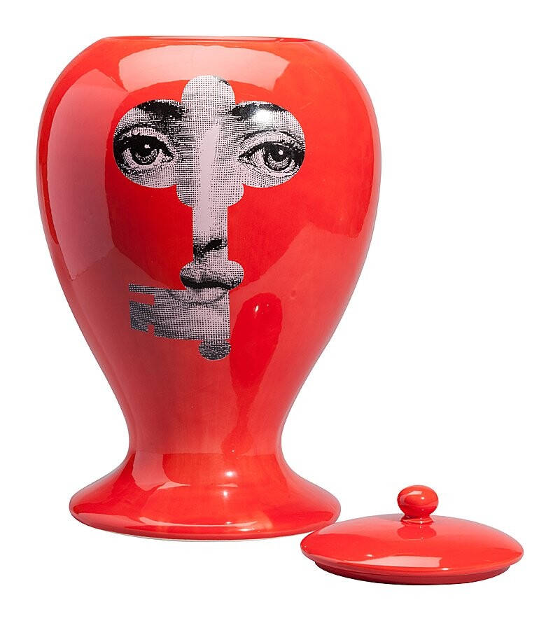 Ваза декоративная красная с крышкой "Пьеро Форназетти" Serratura Red Maxi