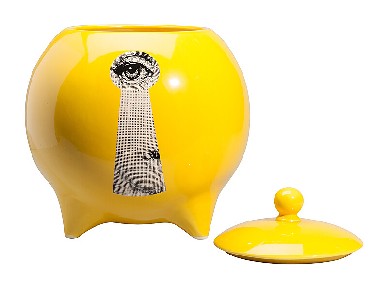 Ваза декоративная желтая с крышкой "Пьеро Форназетти" Serratura Yellow I - изображение 4