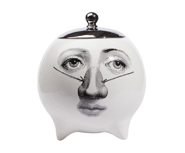 Ваза декоративная белая с крышкой "Пьеро Форназетти" Scent Sphere Face - изображение 1
