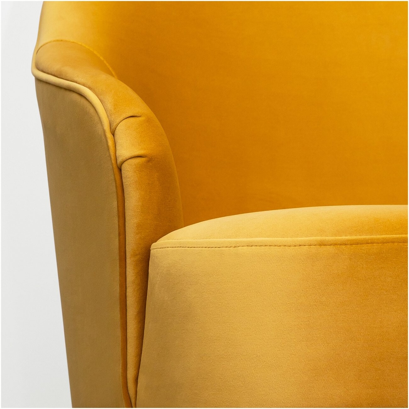 Кресло мягкое с подлокотниками на деревянных ножках охра Karin - изображение 5