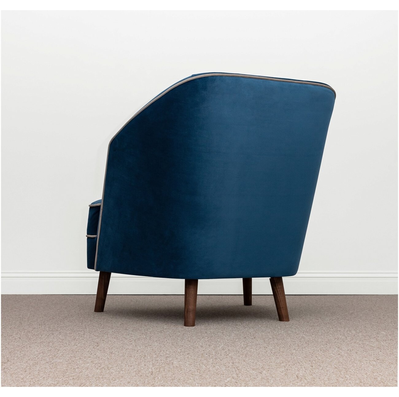 Кресло мягкое на деревянных ножках синее "Окланд" - изображение 6