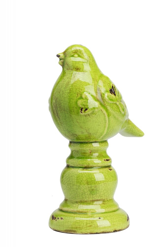 Статуэтка декоративная керамическая 26х11,5 см оливковая Olive Bird on Sphere