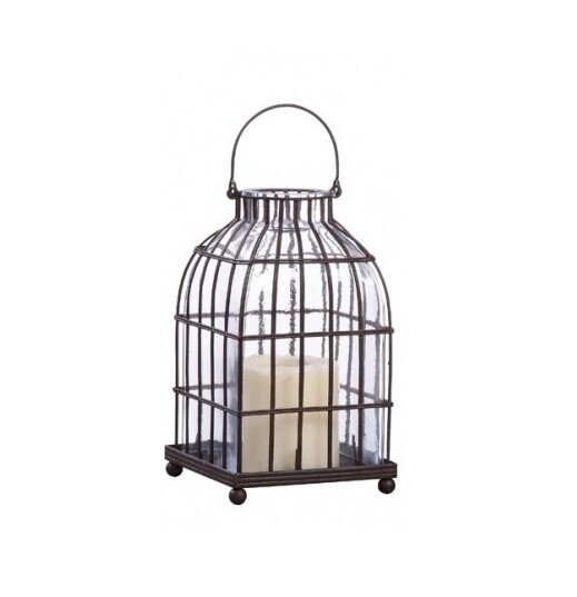 Подсвечник-фонарь металлический коричневый "Клетка" Bird in Cage II - изображение 1