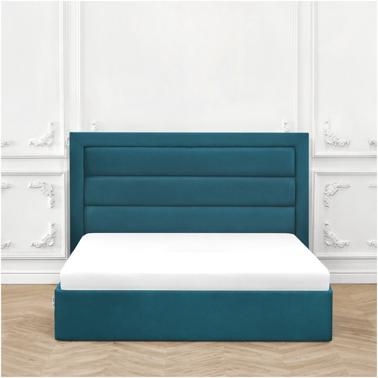 Кровать полутораспальная с подъемным механизмом и ящиком для белья 120х200 изумрудная Luna - изображение 8