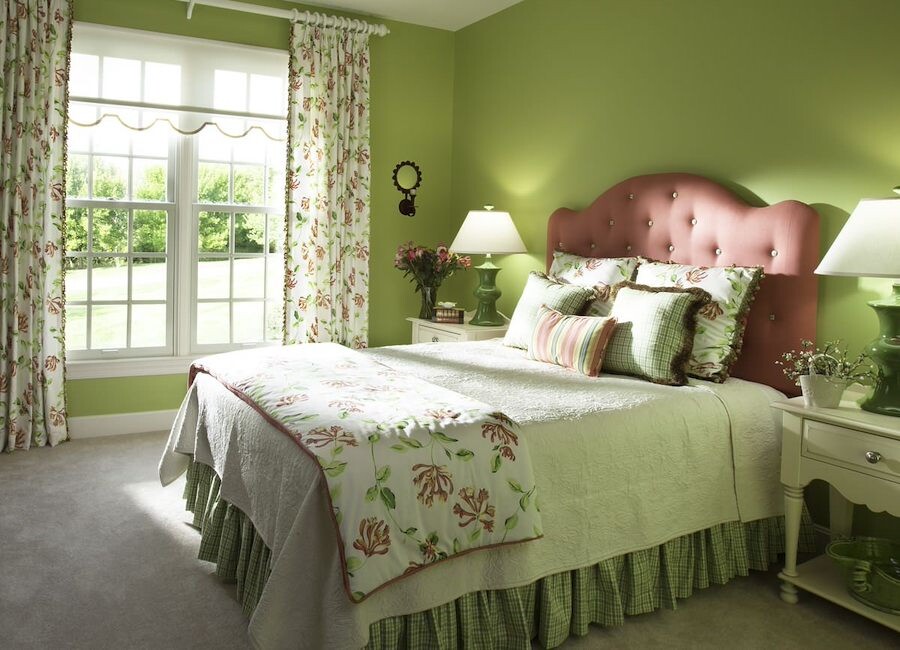 Салатовый цвет в интерьере разных комнат: стены, мебель, текстиль