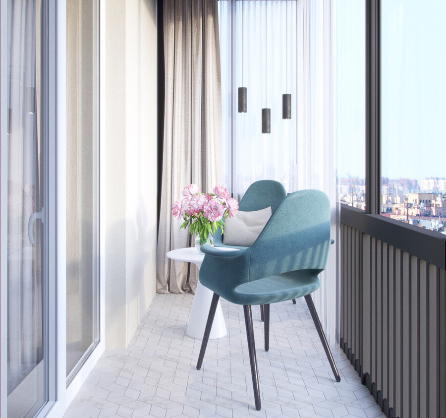 Дизайн балкона с панорамным остеклением: правила оформления и отделки