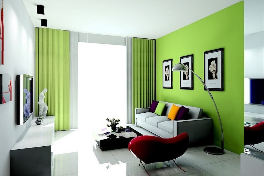 Салатовый цвет в интерьере разных комнат: стены, мебель, текстиль