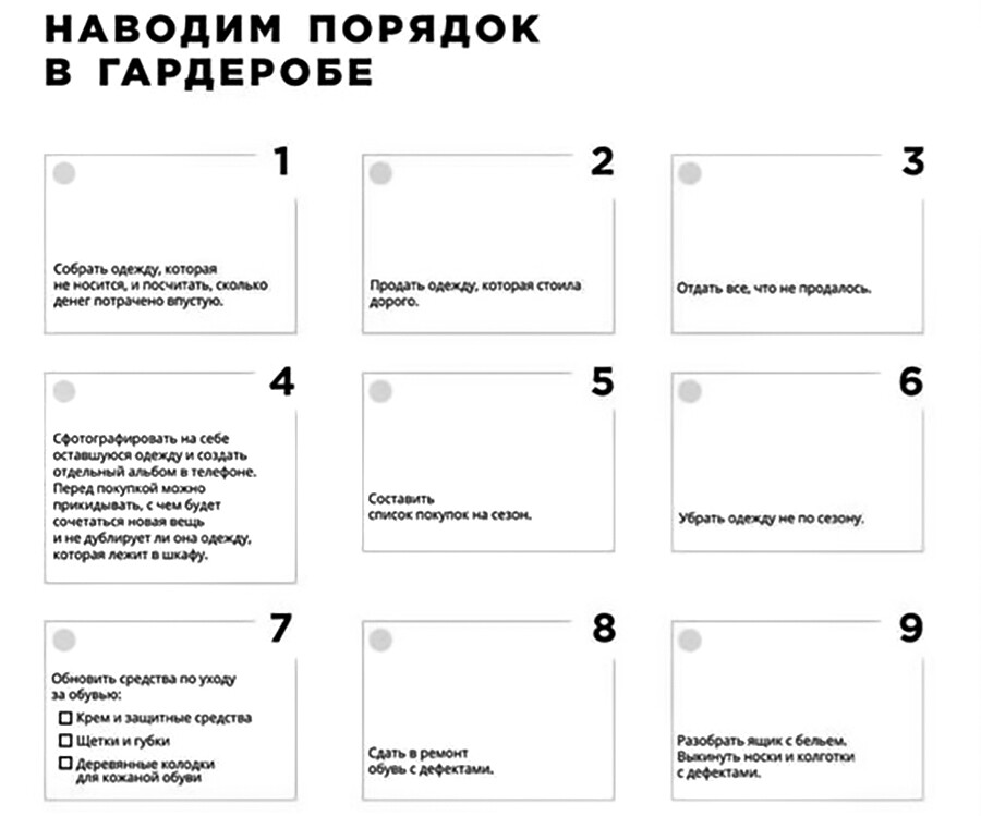 Список заданий на каждый день