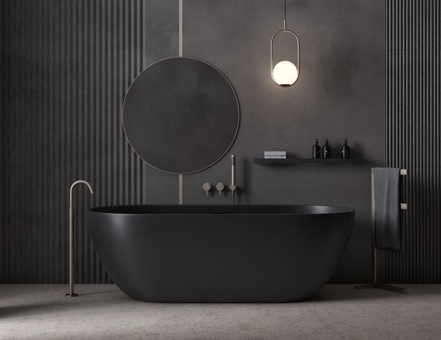Ванная комната с эффектом моноколор в стиле хай-тек 💠 фото дизайн-проектов реальных интерьеров