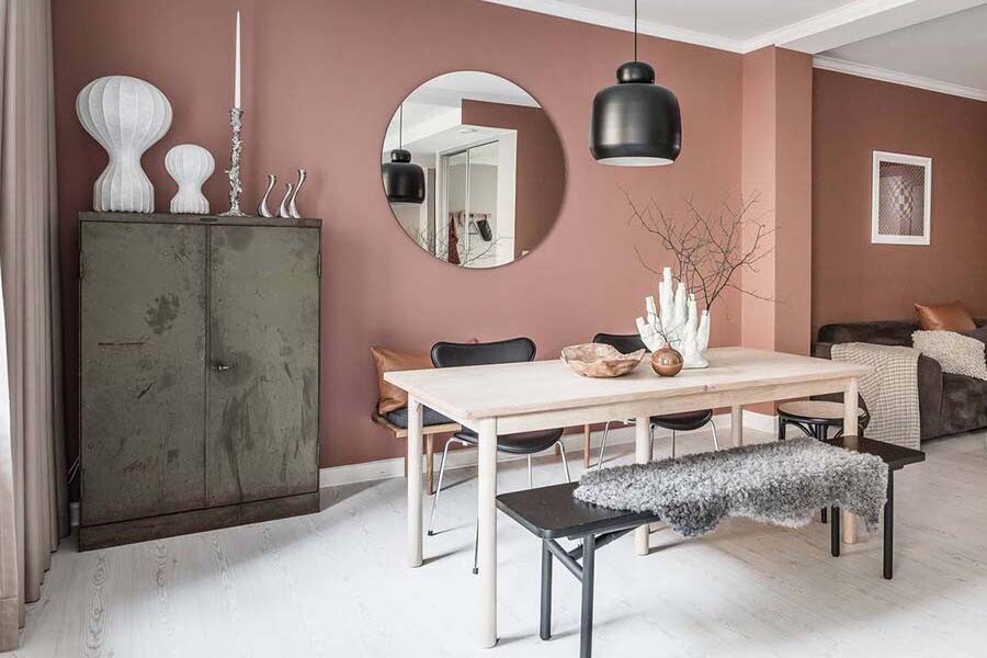 Терракотовый цвет в интерьере: сочетания, на стенах и в мебели