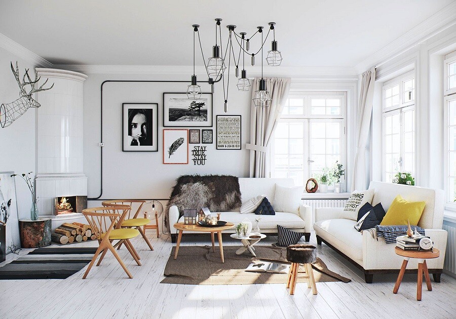 Интерьер в норвежском стиле: минимализм, практичность и уют