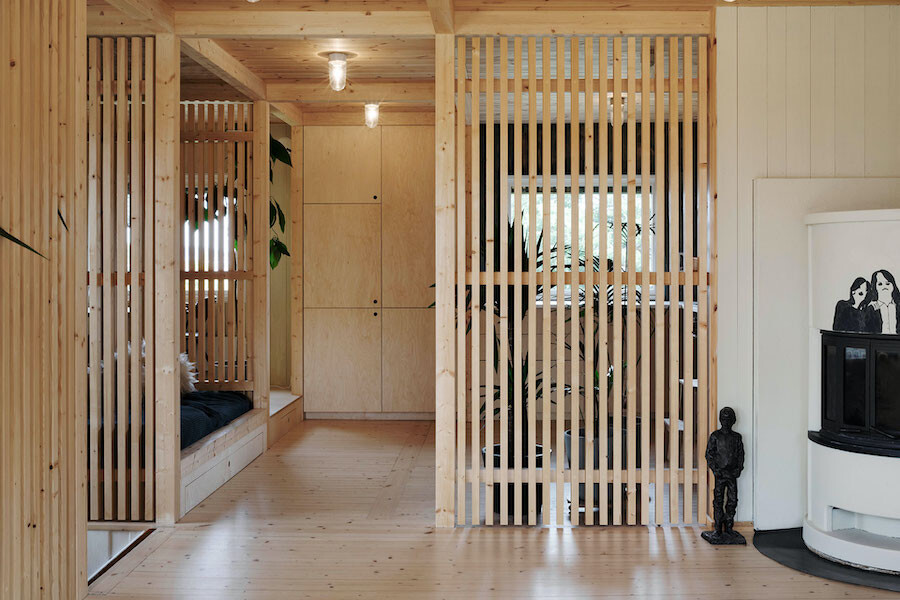 Дизайн интерьера с деревянными рейками