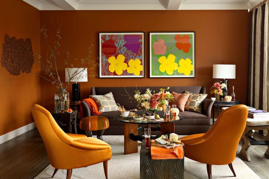 Терракотовый цвет в интерьере: сочетания, на стенах и в мебели
