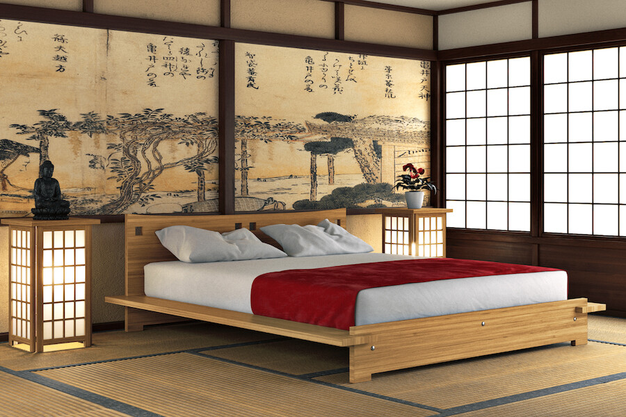 Восточные мотивы: спальня в японском стиле 6 частей дизайна
