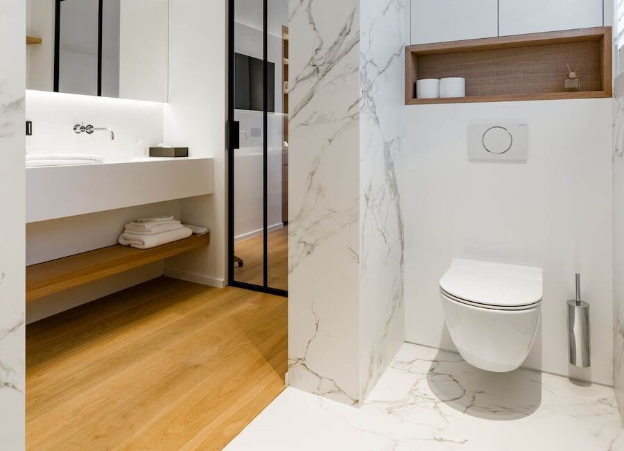 Дизайн ванной комнаты в коричневых тонах