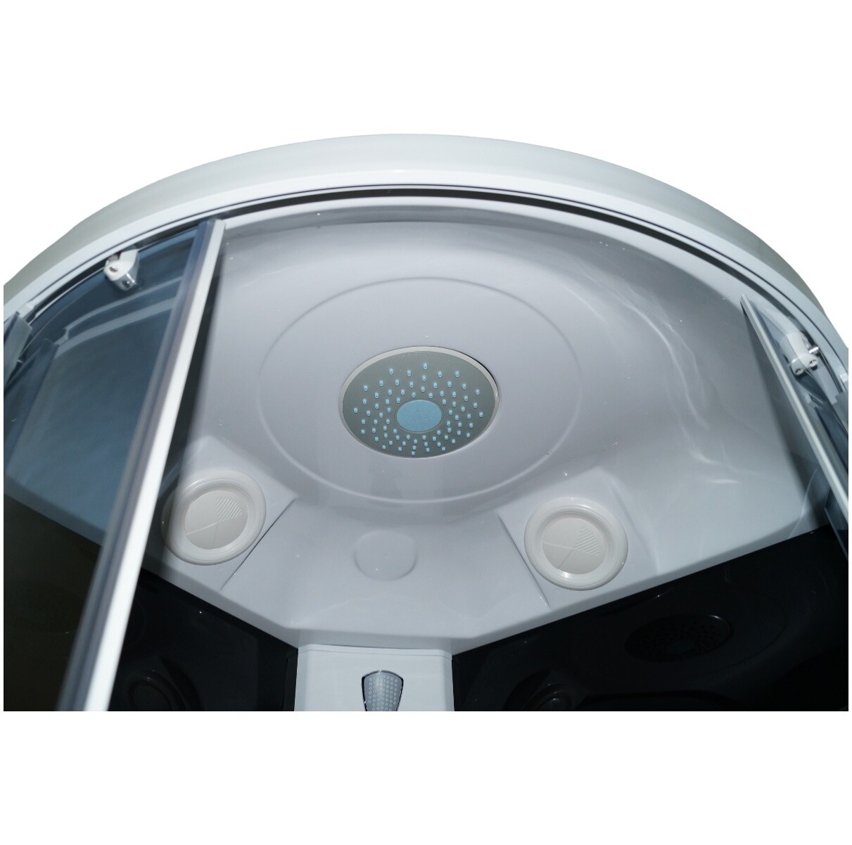 Душевая кабина четверть круга с высоким поддоном 90х90 см белая, черная Parly EC921 - изображение 8