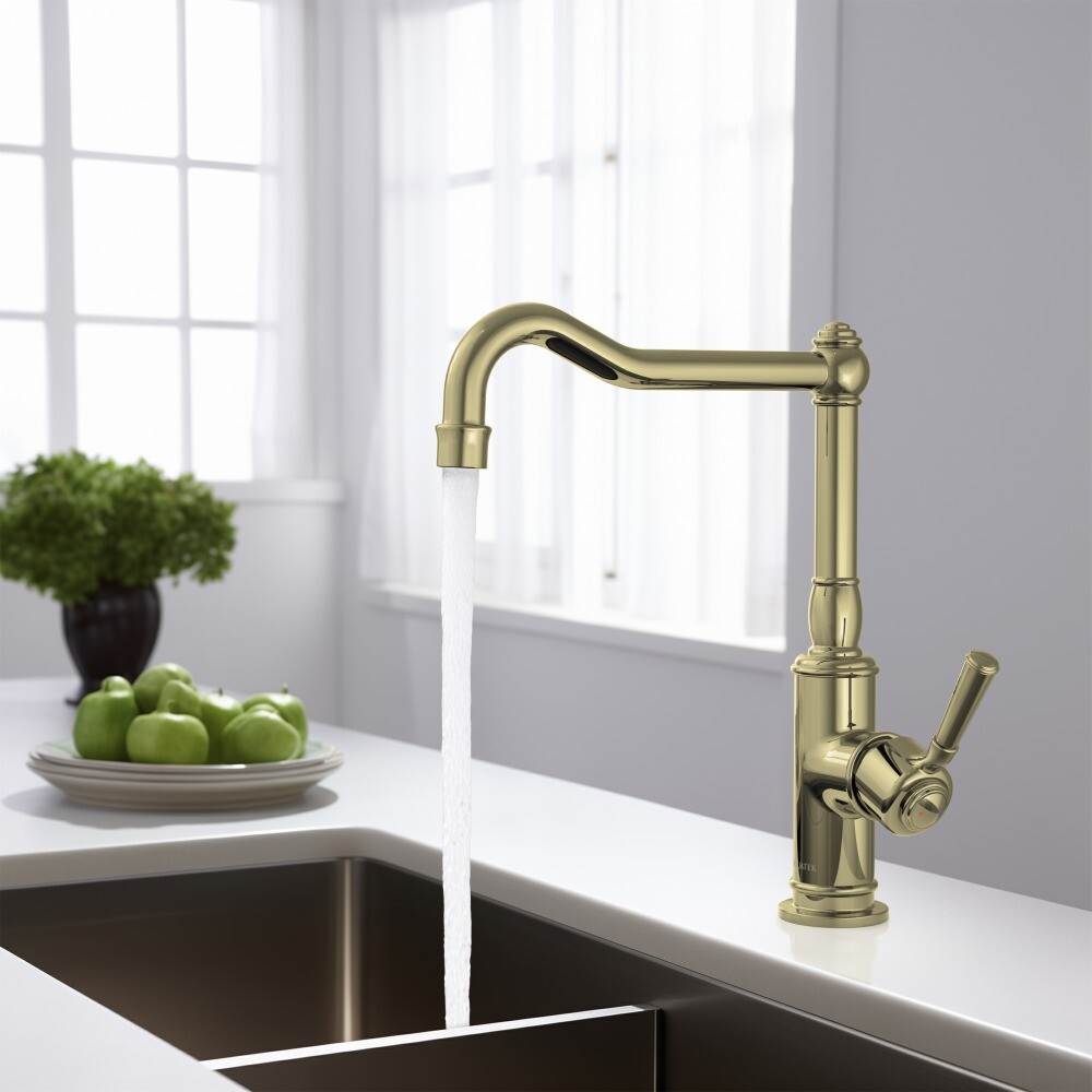 Смеситель для кухни с высоким изливом золото Aquatek "Классик" AQ1580PG - изображение 7