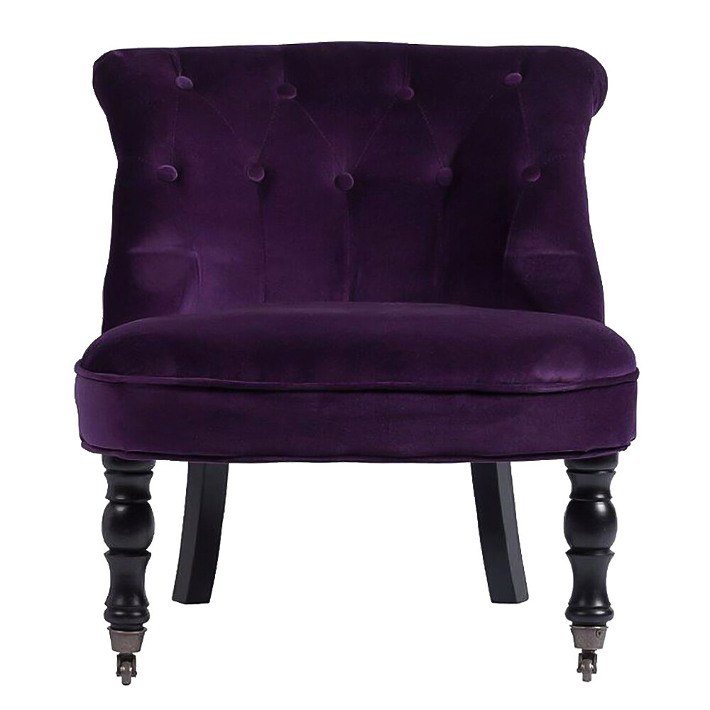 Кресло мягкое фиолетовое с фигурными ножками Ribbone