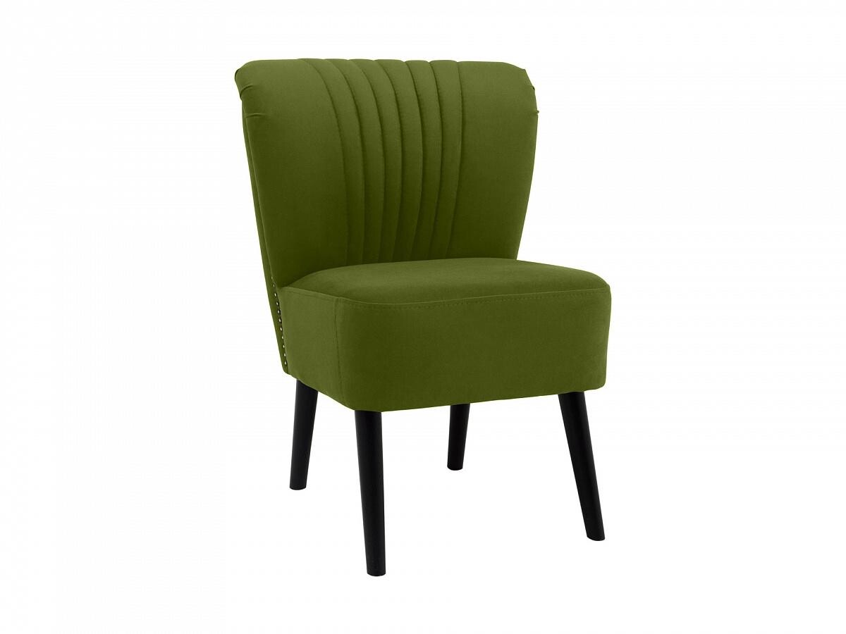 Кресло мягкое зеленое с темными ножками Barbara