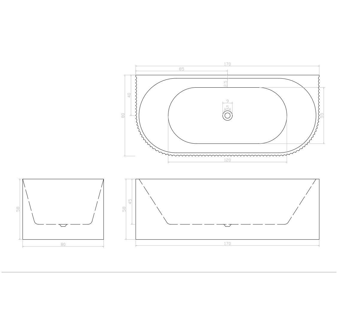 Ванна акриловая белая Cerutti SPA CEZA'S W 170 CT9765 - изображение 6