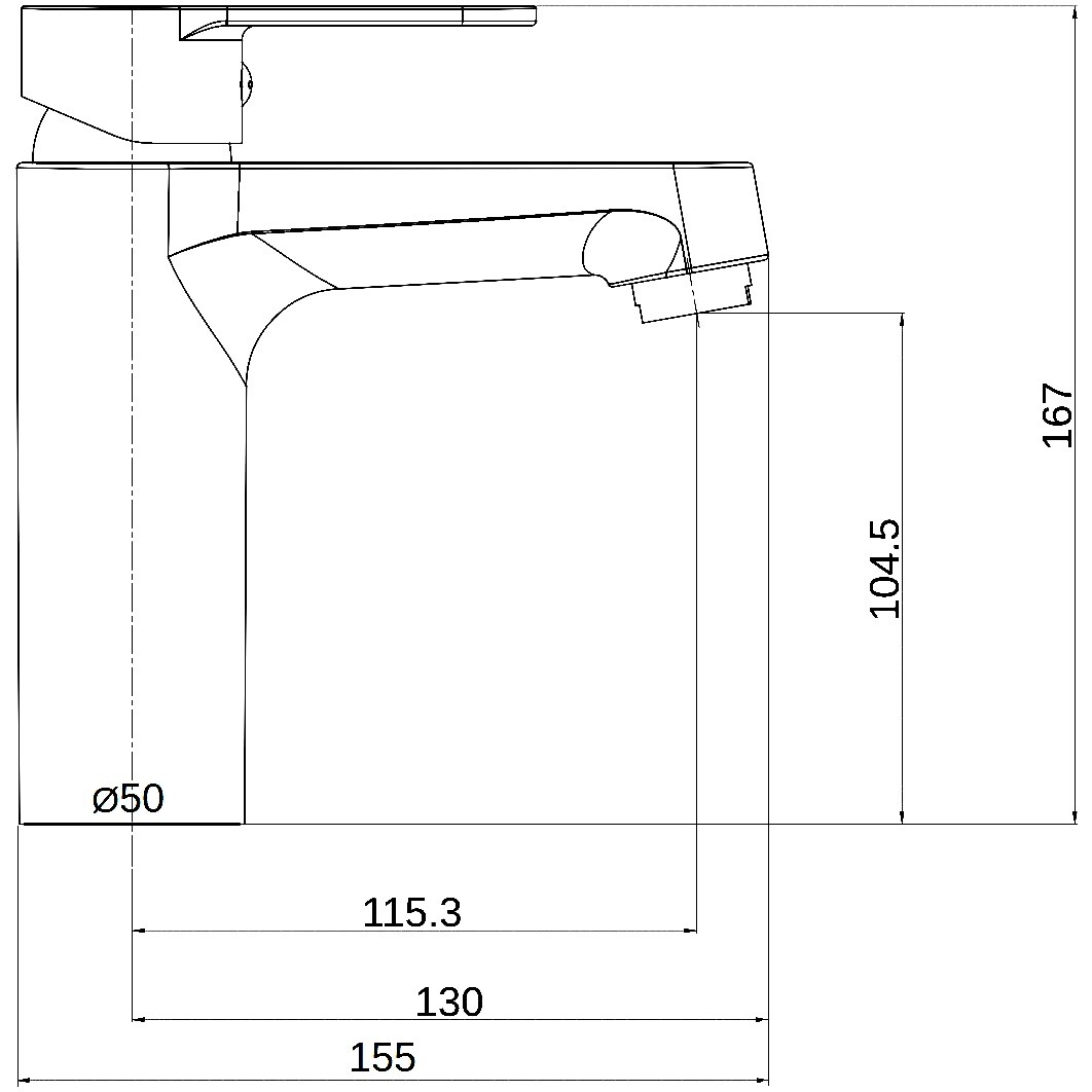 Смеситель для раковины черный Diwo "Ярославль" YAR-01b - изображение 10