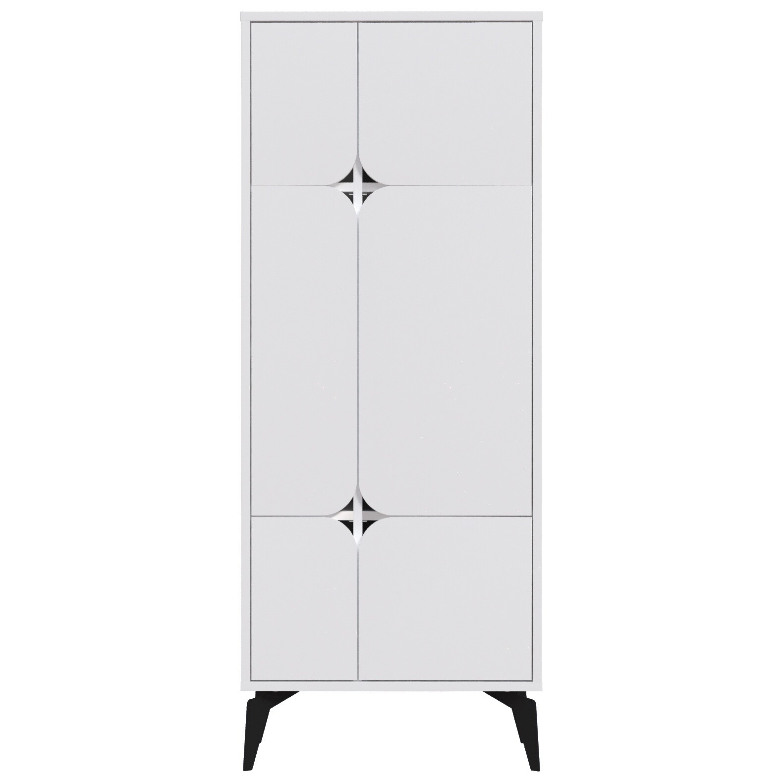 Шкаф распашной с 4 дверцами на металлических ножках 151х60 см белый Spark multipurpose cabinet LEV00