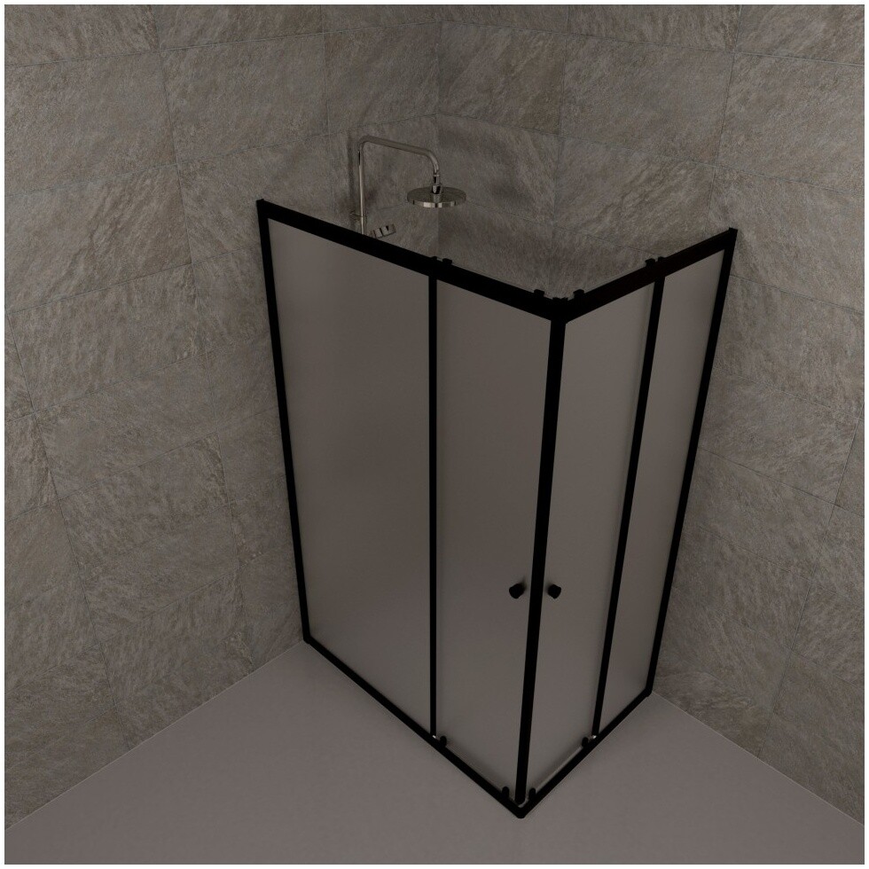 Душевой уголок 80х120 см белый, черный, прозрачный Triton "Вента-БВ" Щ0000064632 - изображение 4