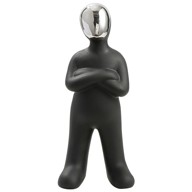 Статуэтка керамическая 27х11 см черная, серебро Alien man black