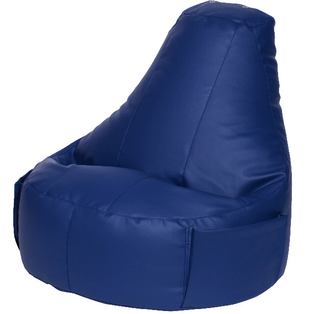 Бескаркасное кресло-банан экокожа синее &quot;Комфорт&quot;