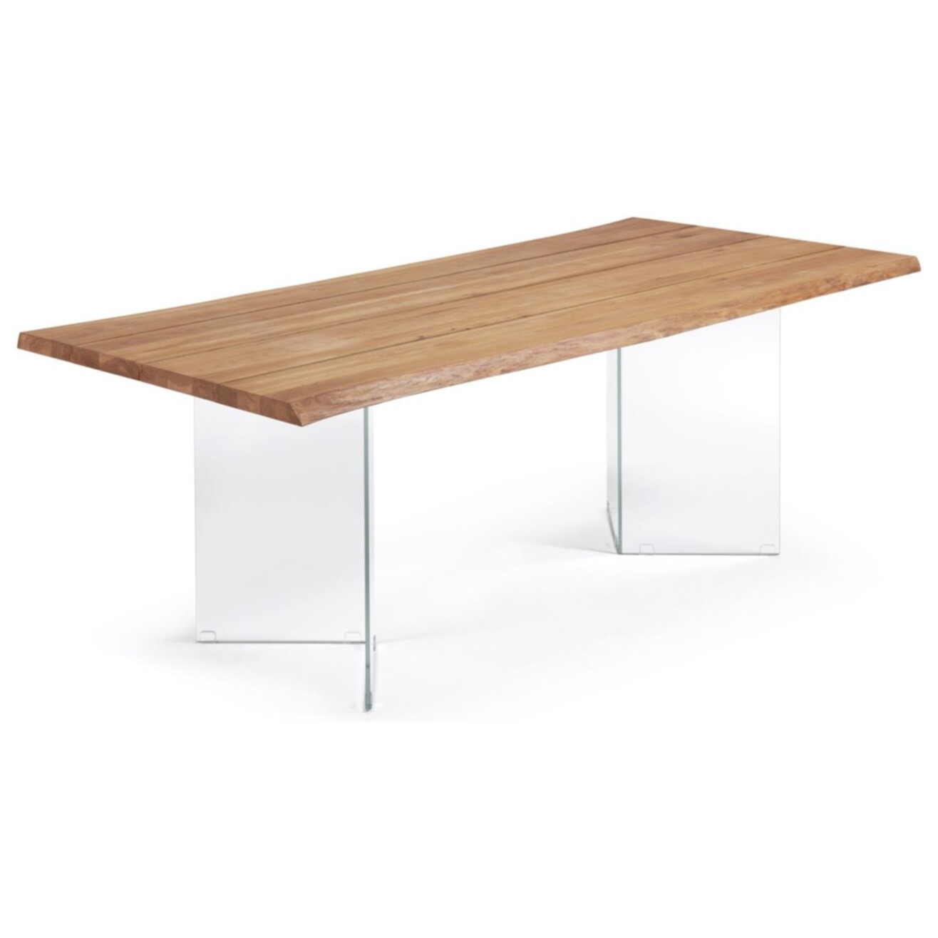 Обеденный стол деревянный со стеклянными ножками 220 см Levik от La Forma