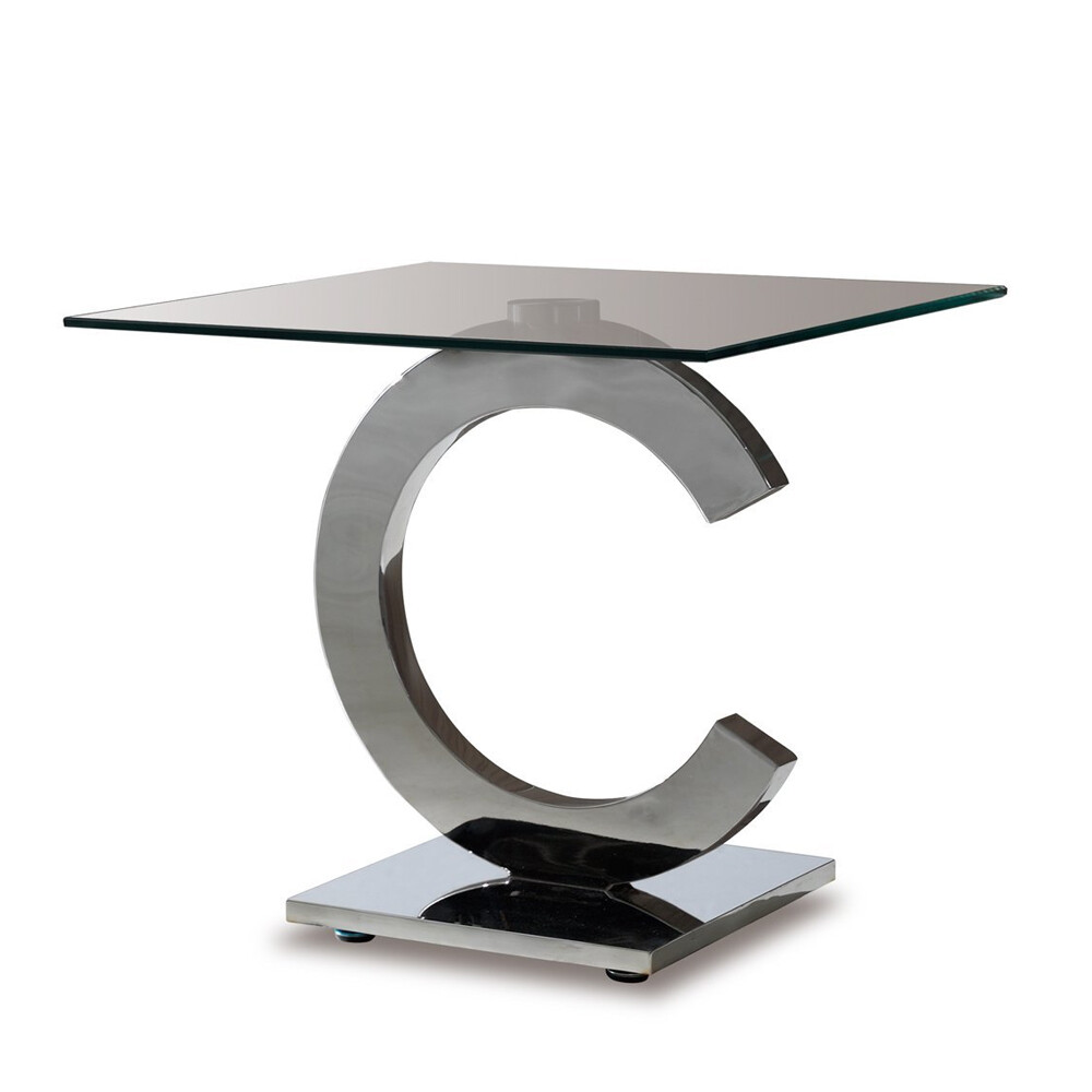 Приставной столик стеклянный с фигурным основанием 60 см Calima от Schuller