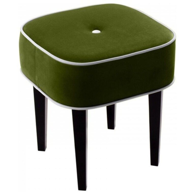 Табурет с мягким сиденьем зеленый с черными ножками Handy SQ