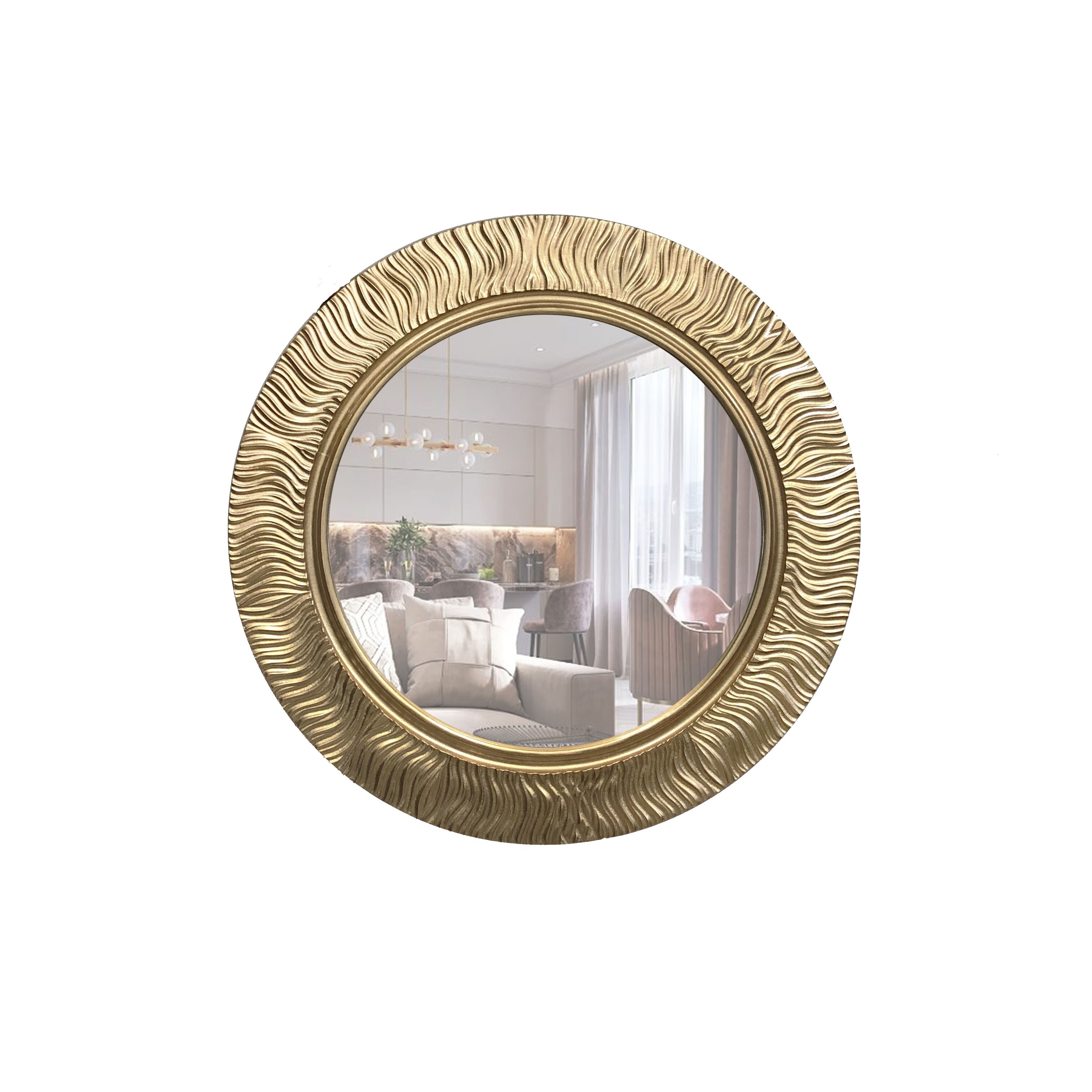 Зеркало настенное круглое платина Fashion Wave