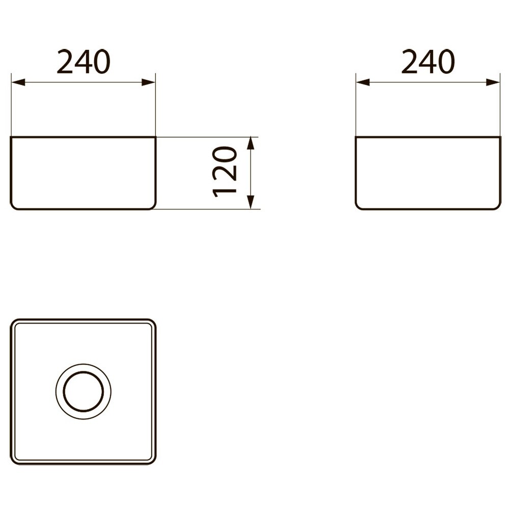 Раковина накладная квадратная фарфоровая белая Point "Аврора 24" PN43101 - изображение 5