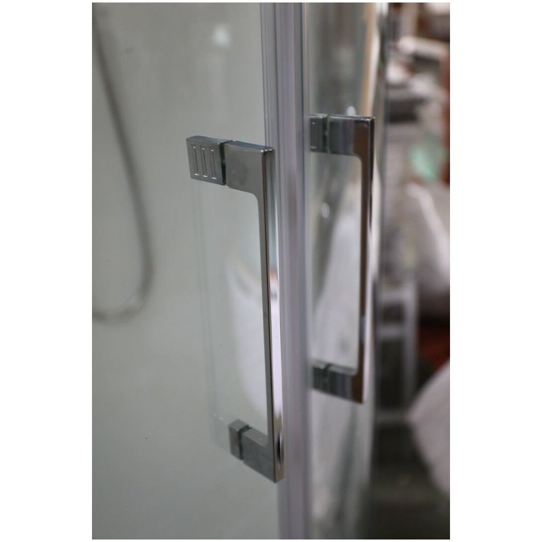 Душевая кабина четверть круга с низким поддоном 100х100 см хром, белая Cerutti SPA Viva 101 - изображение 11