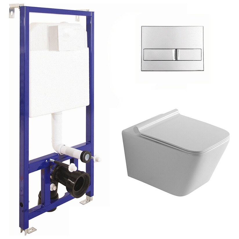 Унитаз белый Creto Logan L2 1002-001-L2W с инсталляцией Berges Wasserhaus Novum L3 040213