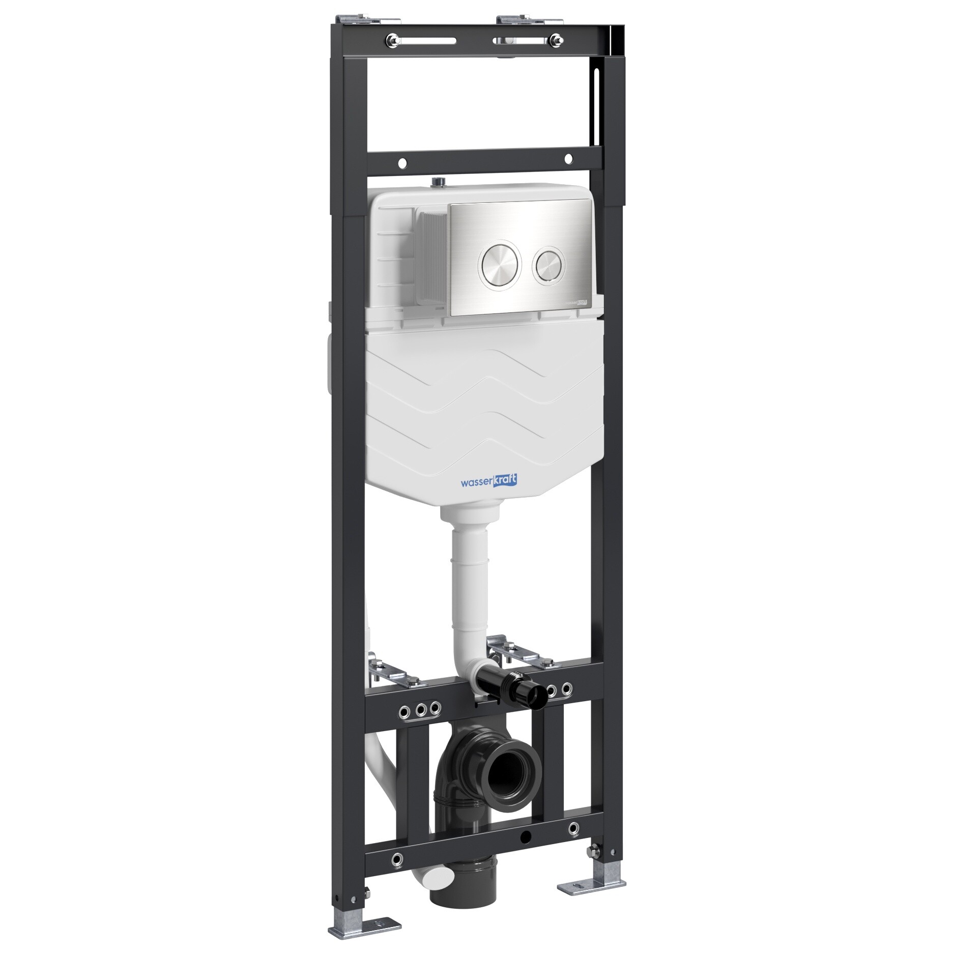Инсталляция для подвесного унитаза с кнопкой никель Wasserkraft Alme 15TLT.010.ME.BN01