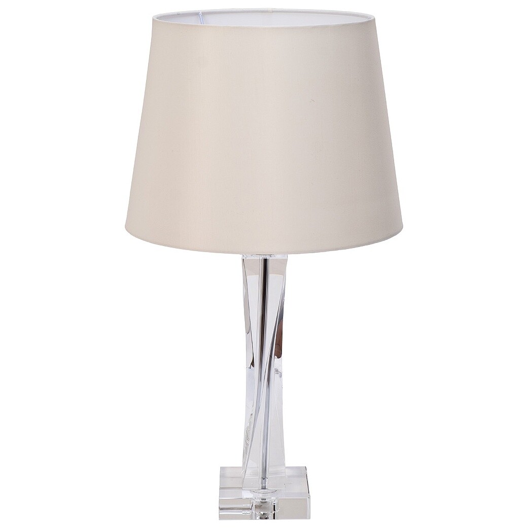 Лампа настольная с абажуром на стеклянной ножке 46,5х35 см кремовая, прозрачная X3531005