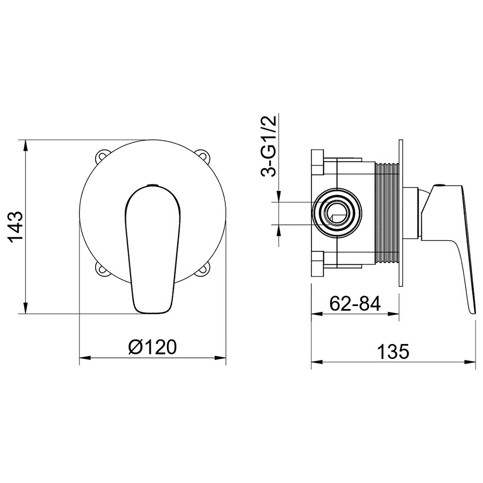 Смеситель для душа встраиваемый оружейная сталь Aquatek "Бетта" AQ1166BGM - изображение 4