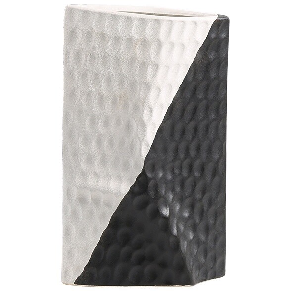 Ваза настольная керамическая 28х18 см черно-белая Black and White Vase A